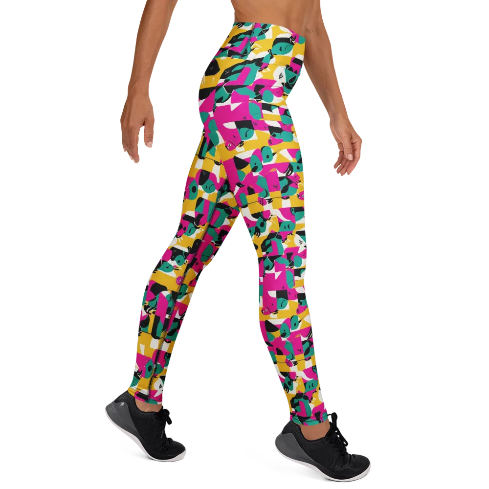 Parrot Parade on Yoga Leggings — Right