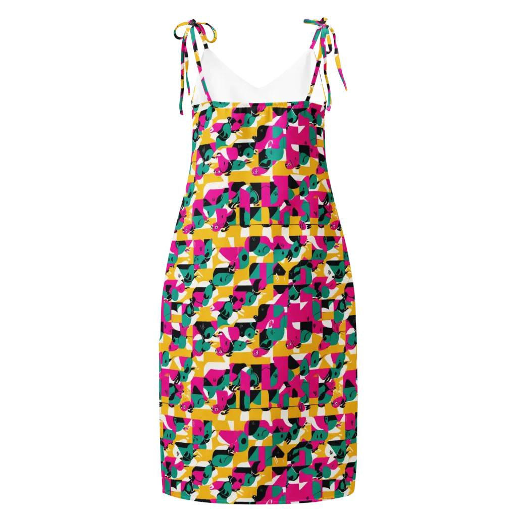 Parrot Parade on Slip Dress — Back