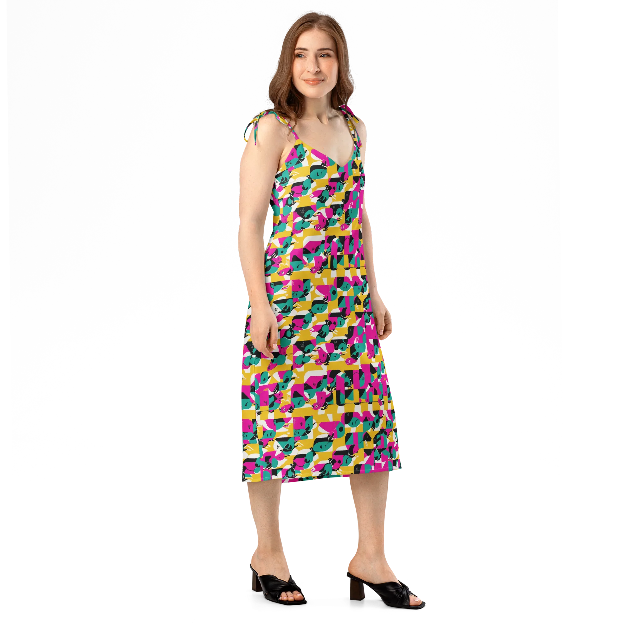 Parrot Parade on Slip Dress — Right Front