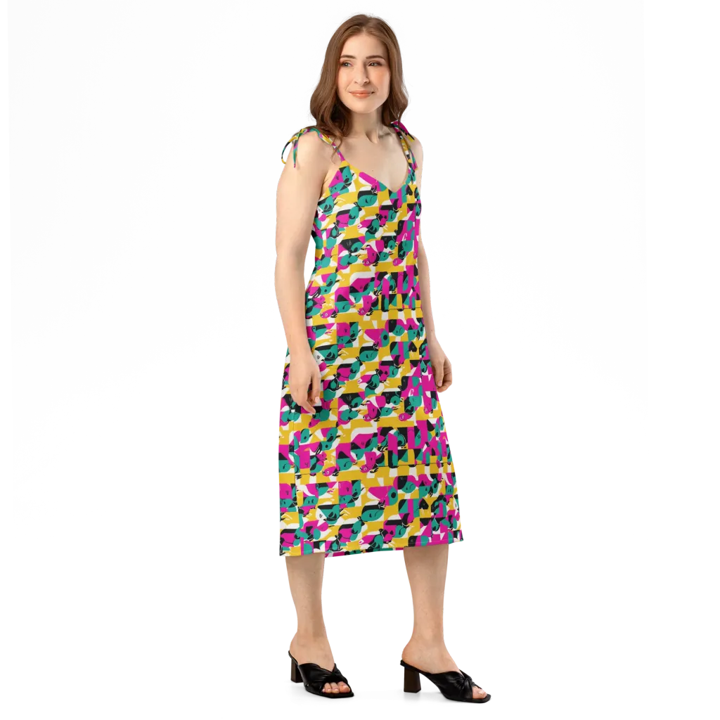 Parrot Parade on Slip Dress — Right Front