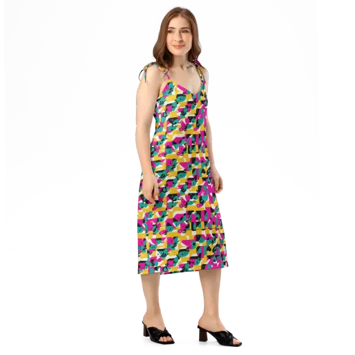 Parrot Parade on a Slip Dress