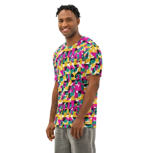 Parrot Parade on a Men's Cotton Crew Neck T-Shirt