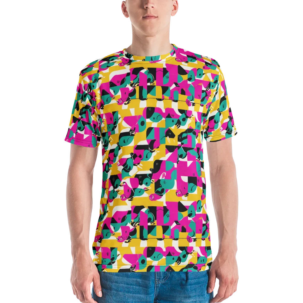 Parrot Parade on Men's Crew Neck T-Shirt — Front