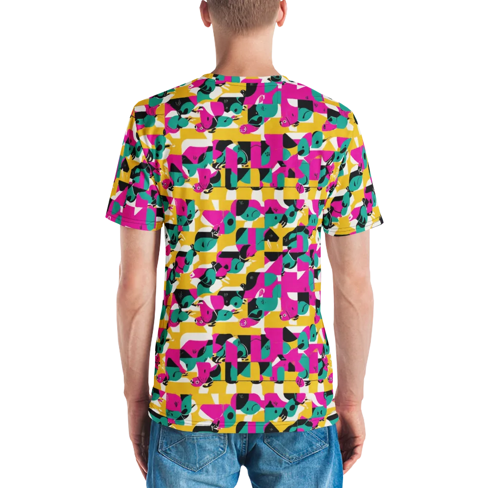 Parrot Parade on Men's Crew Neck T-Shirt — Back