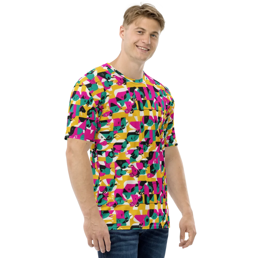 Parrot Parade on Men's Crew Neck T-Shirt — Right
