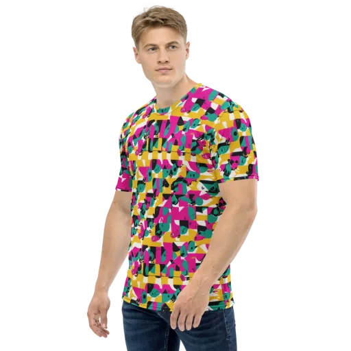 Parrot Parade on a Men's Crew Neck T-Shirt