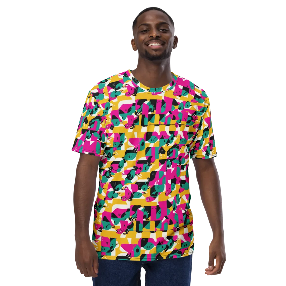 Parrot Parade on Men's Crew Neck T-Shirt — Front