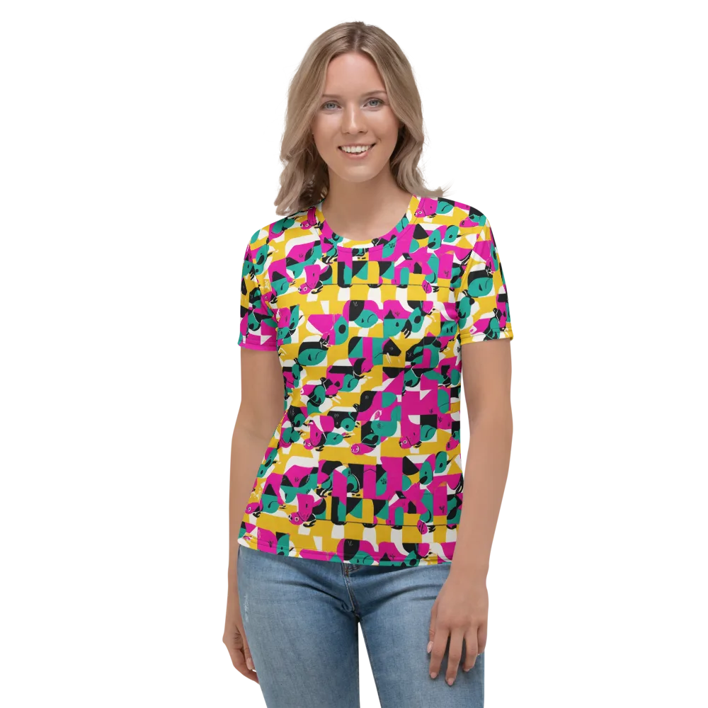 Parrot Parade on Women's Crew Neck T-Shirt — Front