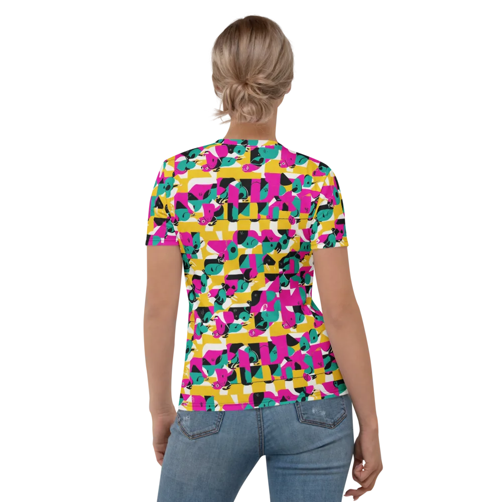 Parrot Parade on Women's Crew Neck T-Shirt — Back