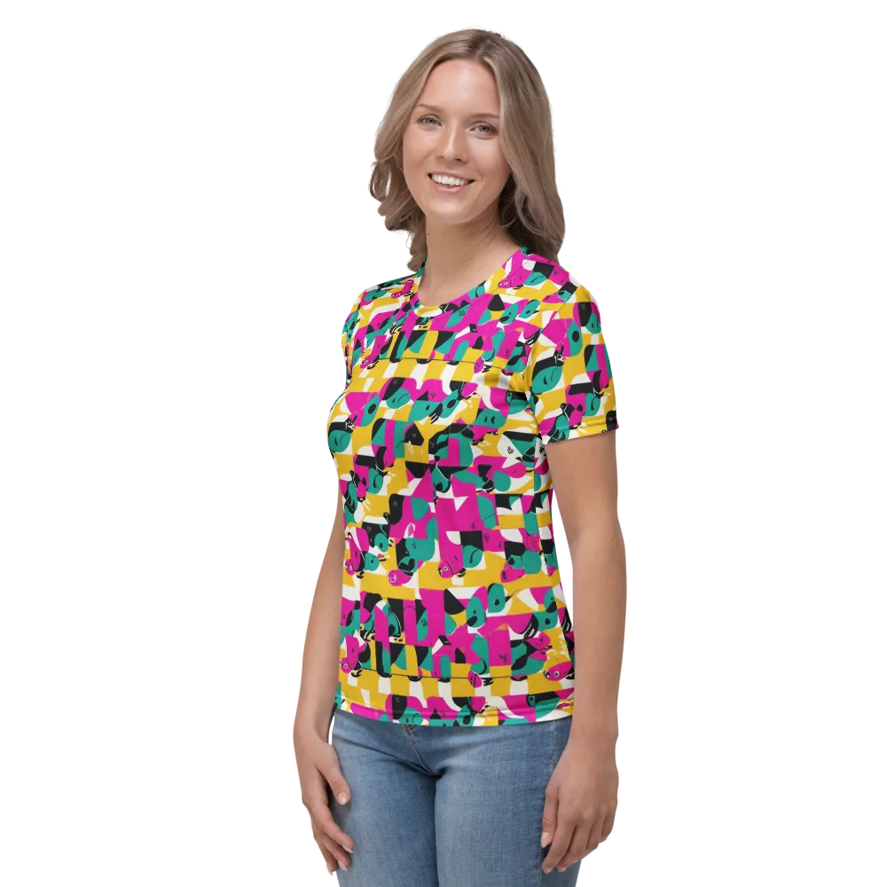 Parrot Parade on Women's Crew Neck T-Shirt — Left