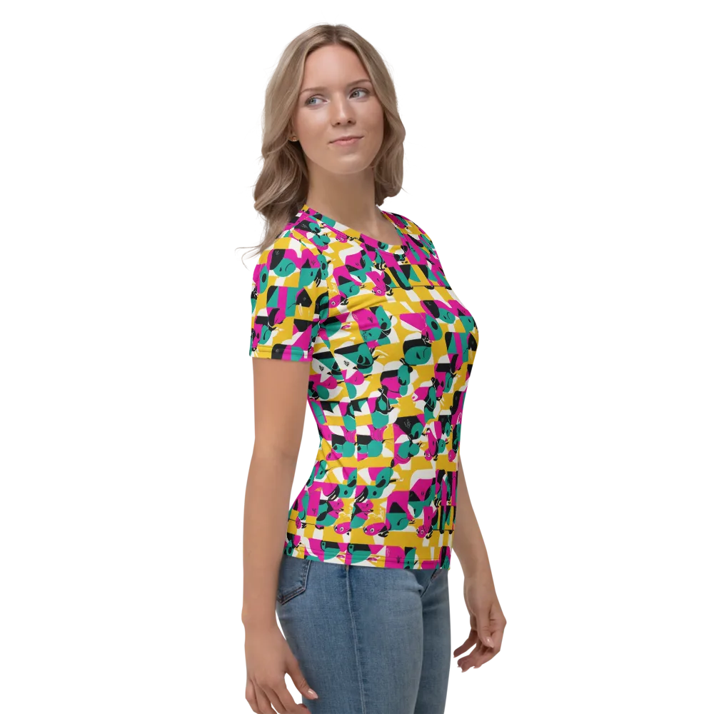 Parrot Parade on Women's Crew Neck T-Shirt — Right