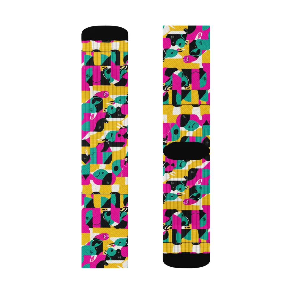 Parrot Parade on Socks — Right Sock
