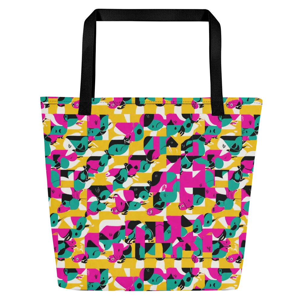 Parrot Parade on Large Tote Bag W/ Pocket — Front
