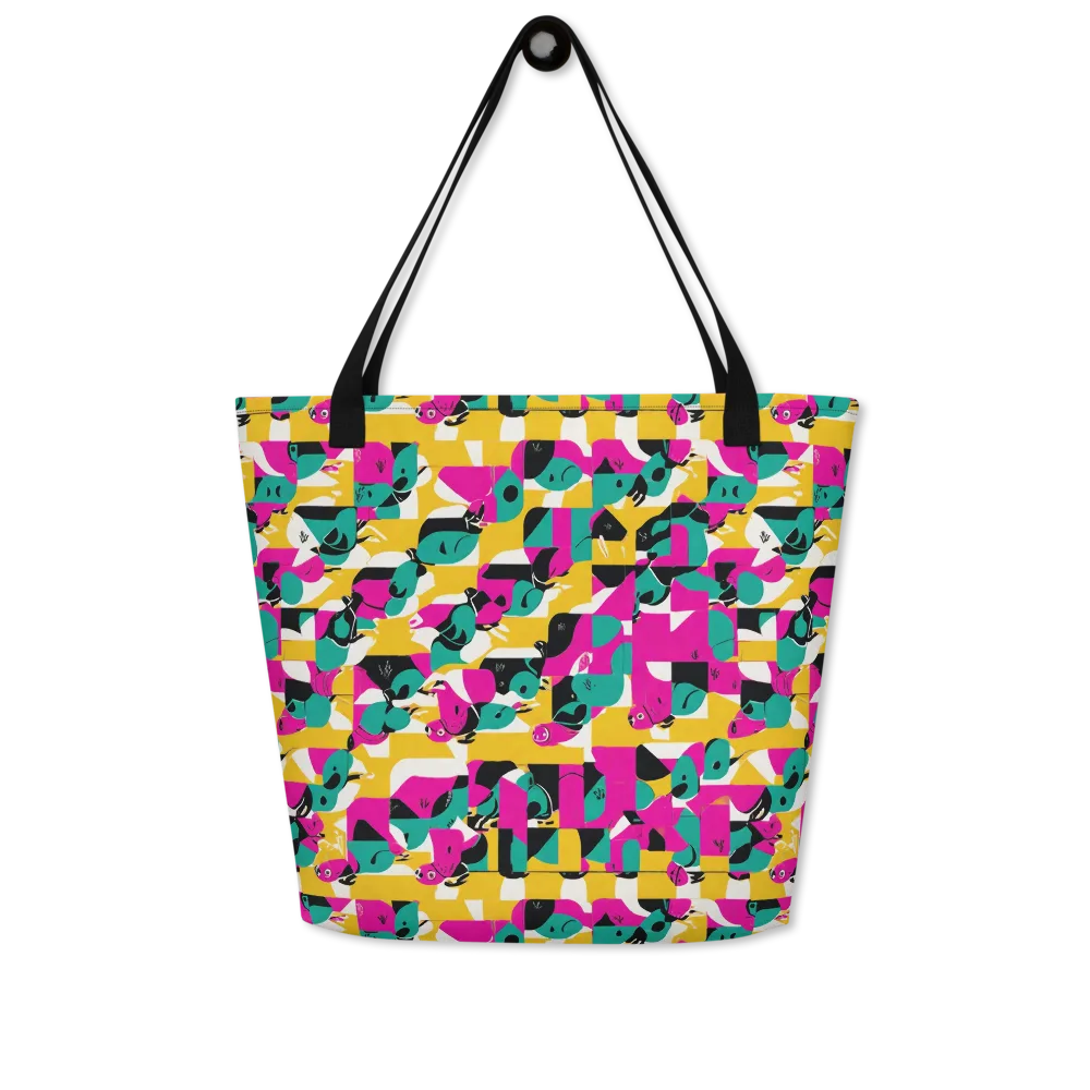 Parrot Parade on Large Tote Bag W/ Pocket — Front