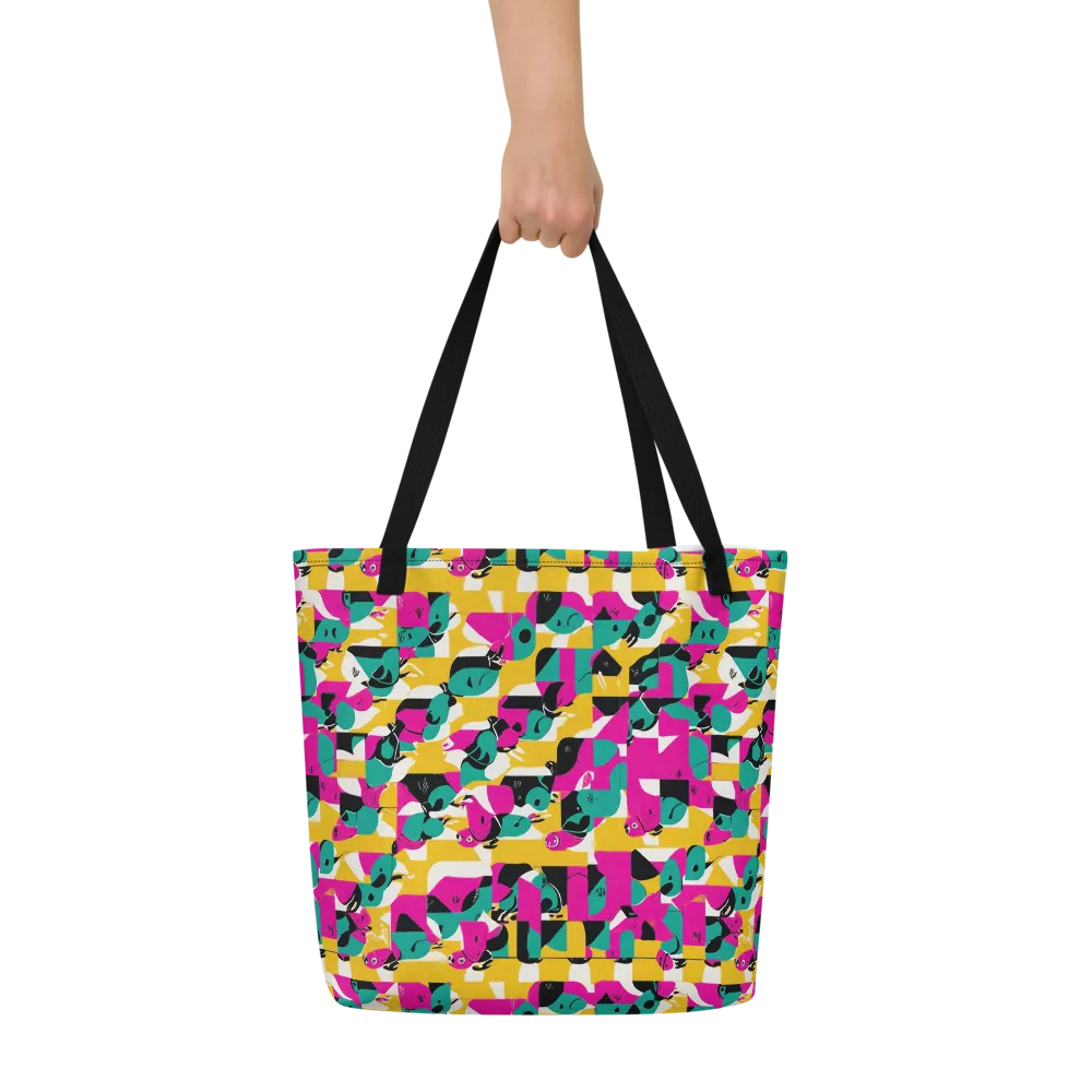 Parrot Parade on Large Tote Bag W/ Pocket — Front