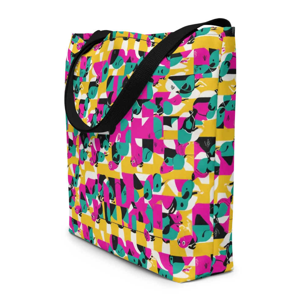 Parrot Parade on Large Tote Bag W/ Pocket — Front