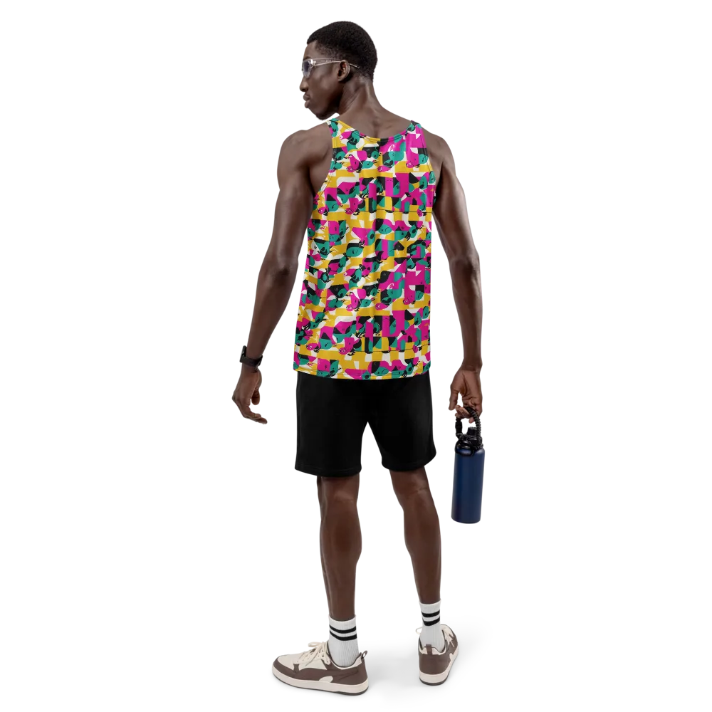 Parrot Parade on Men's Tank Top — Back