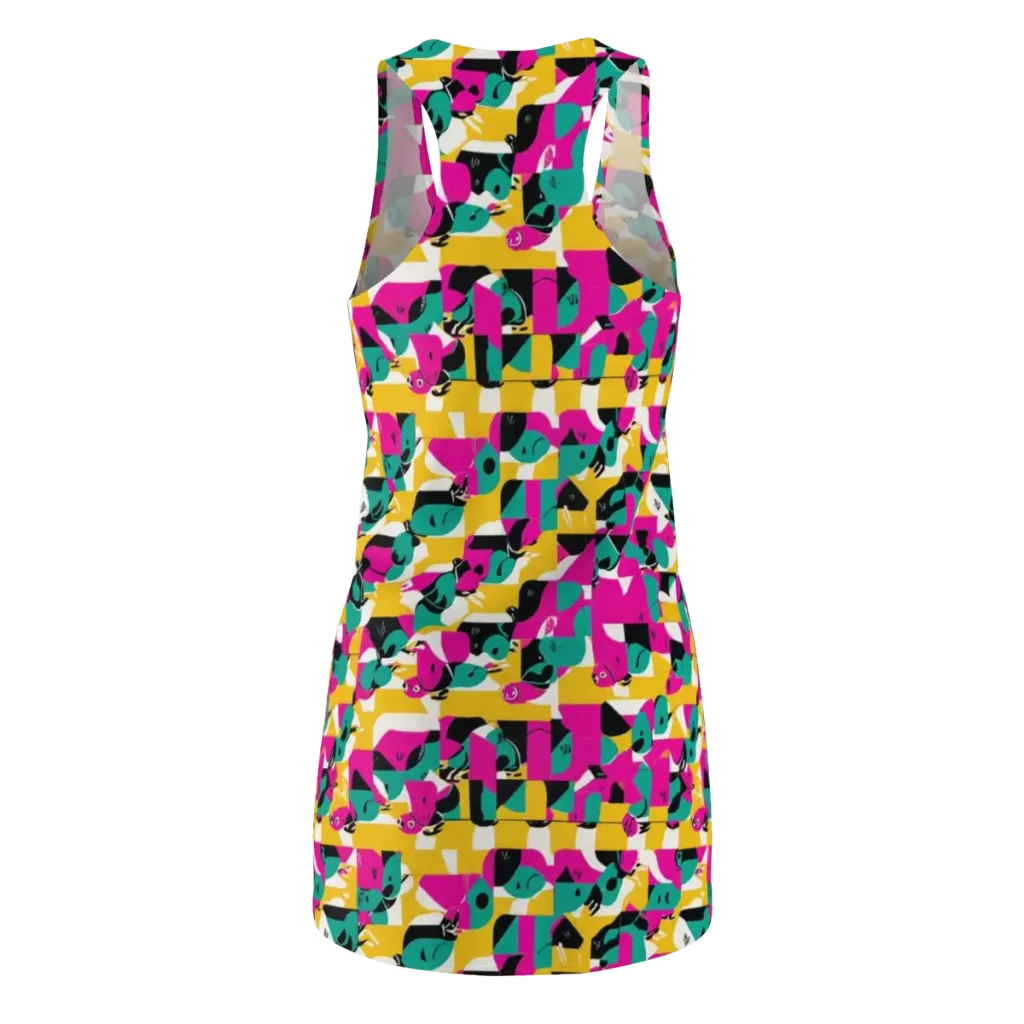 Parrot Parade on Racerback Dress — Back