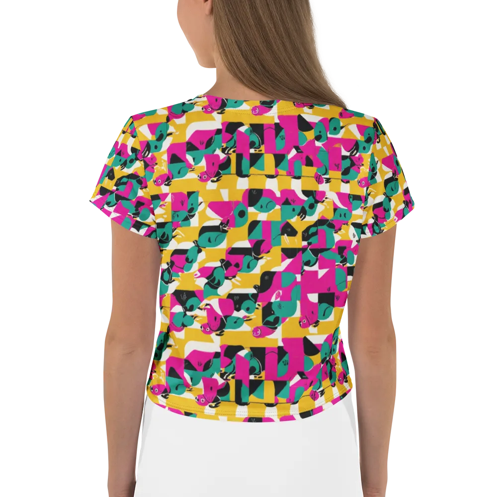 Parrot Parade on Crop Tee — Back
