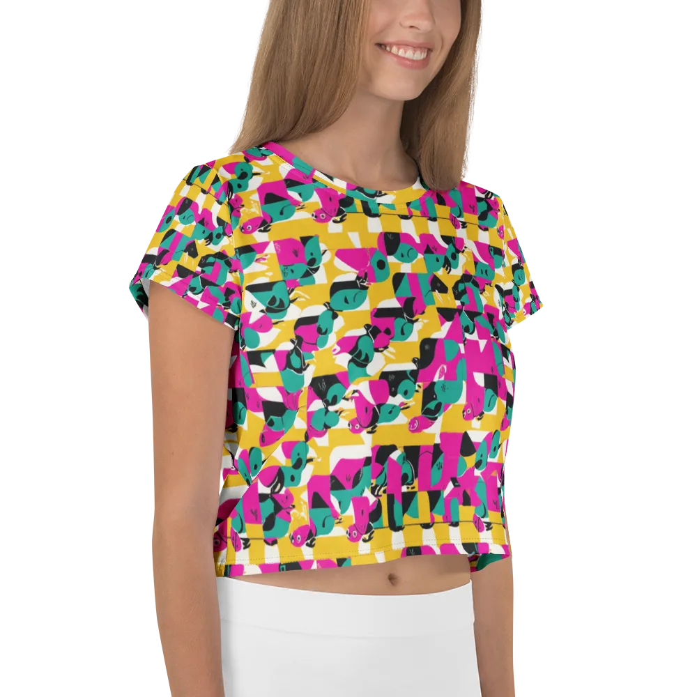 Parrot Parade on Crop Tee — Right