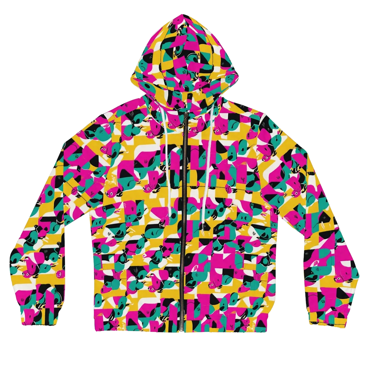 Parrot Parade on Women's Full-Zip Hoodie — Front
