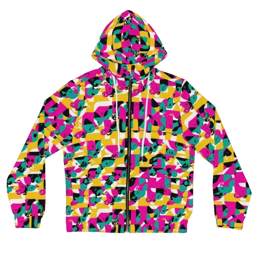 Parrot Parade on a Women's Full-Zip Hoodie