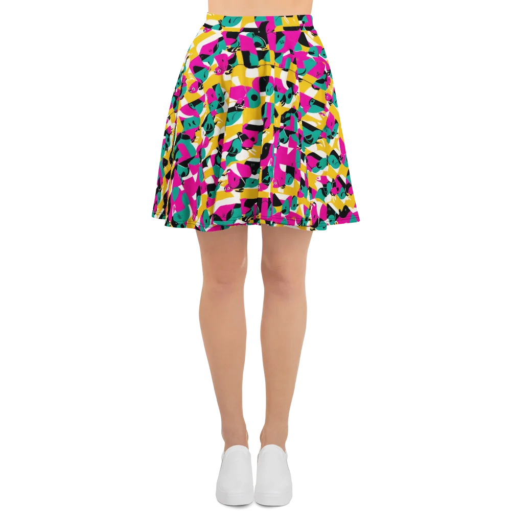 Parrot Parade on Skater Skirt — Front