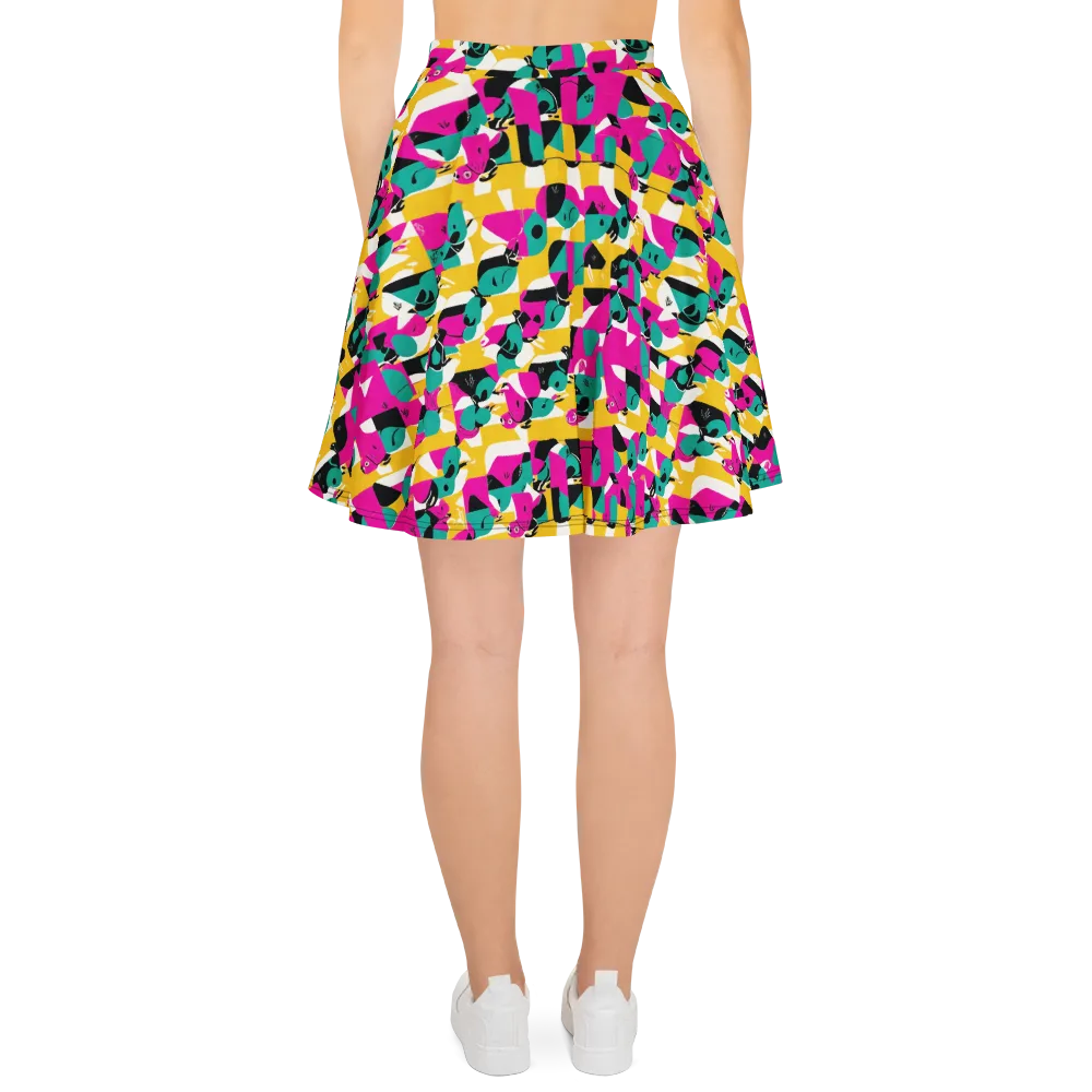 Parrot Parade on Skater Skirt — Back