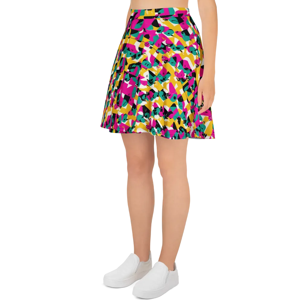 Parrot Parade on Skater Skirt — Left