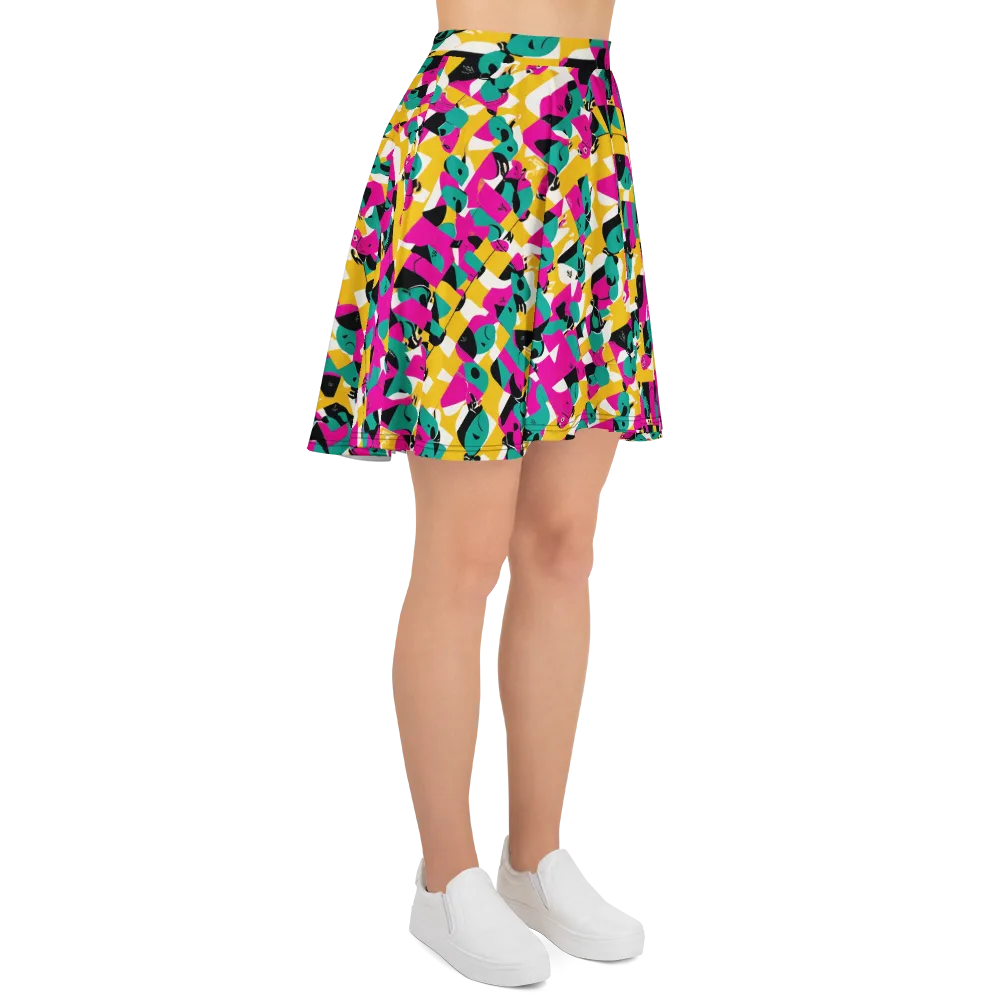 Parrot Parade on Skater Skirt — Right