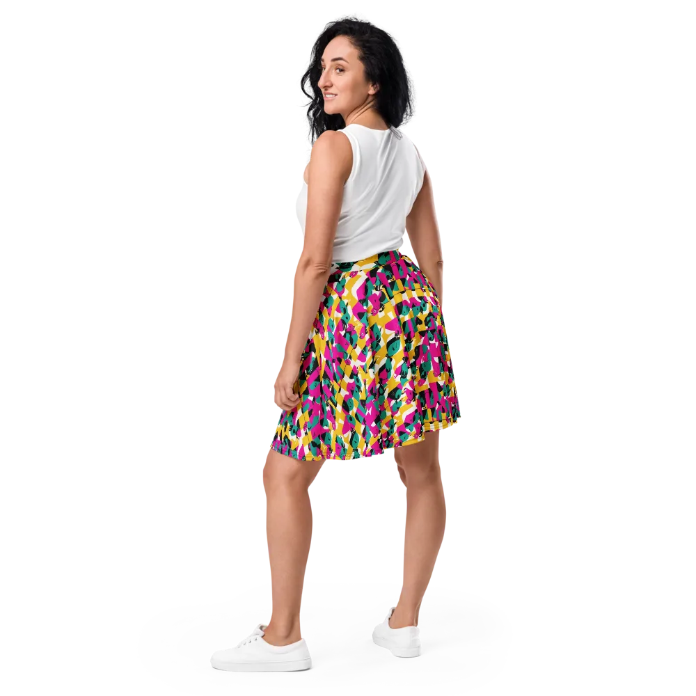 Parrot Parade on Skater Skirt — Back