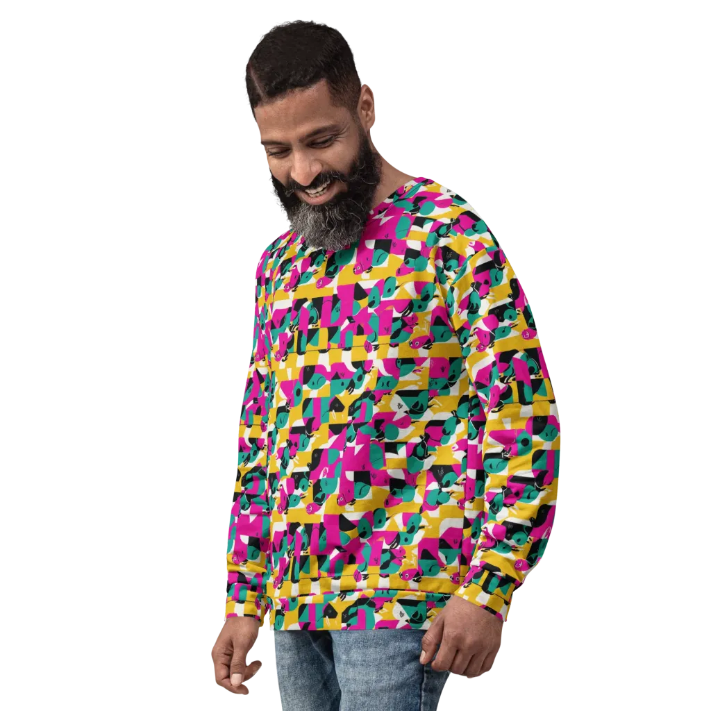 Parrot Parade on Sweatshirt — Left Front