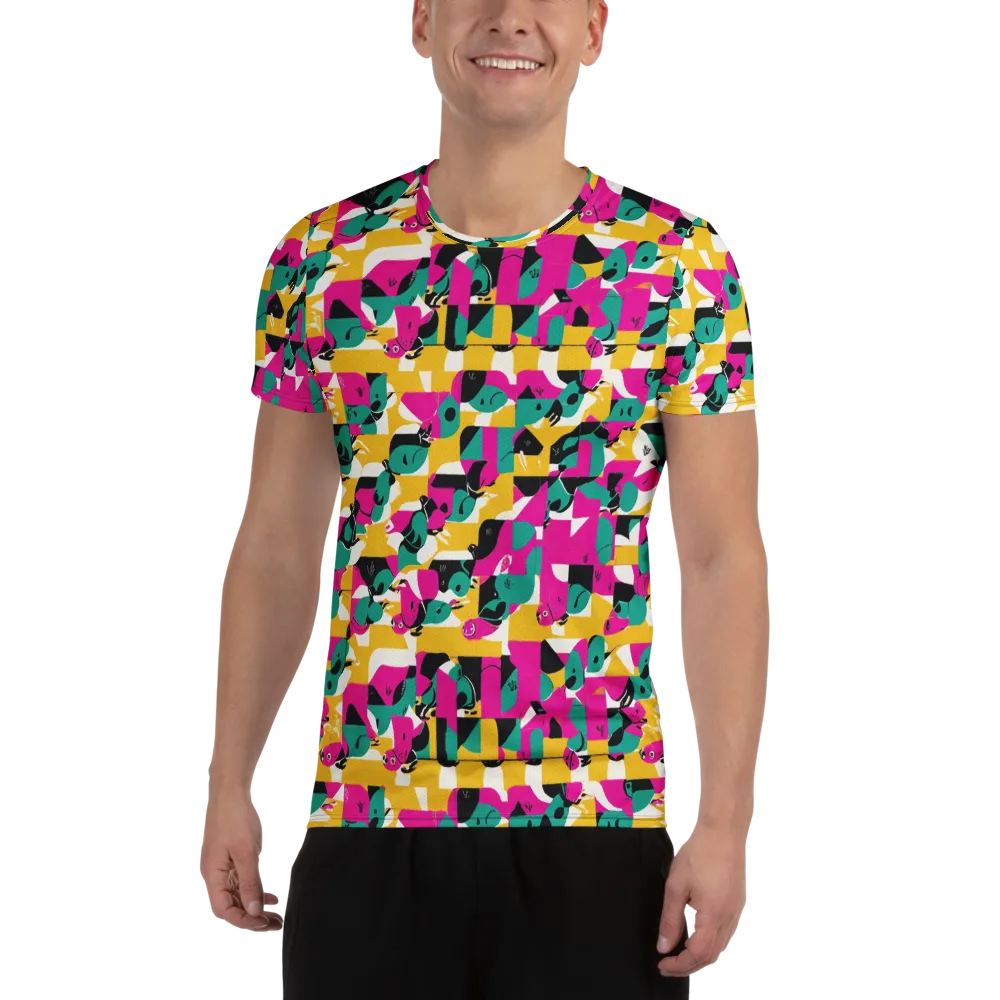 Parrot Parade on Men's Athletic T-Shirt — Front