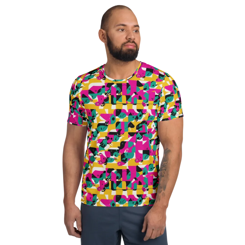 Parrot Parade on Men's Athletic T-Shirt — Front