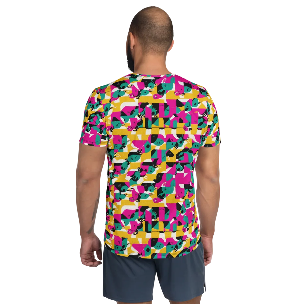 Parrot Parade on Men's Athletic T-Shirt — Back