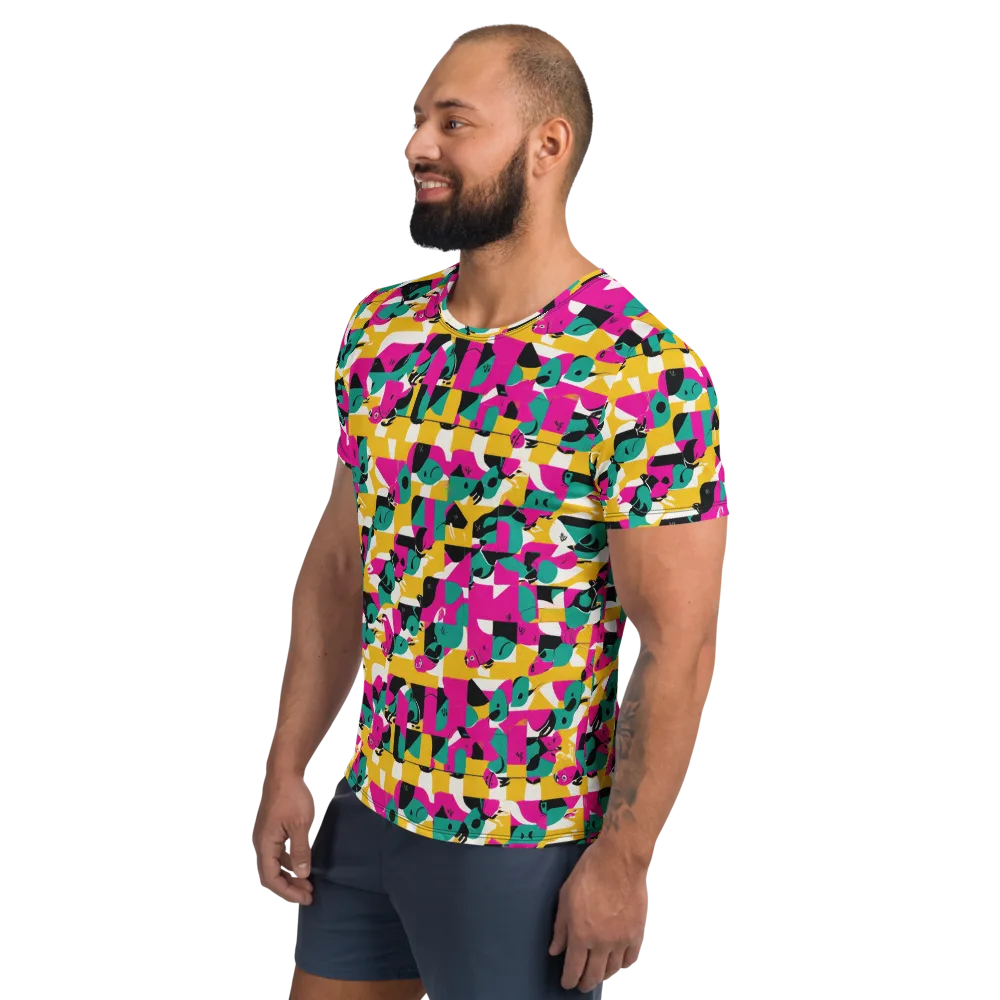 Parrot Parade on Men's Athletic T-Shirt — Left