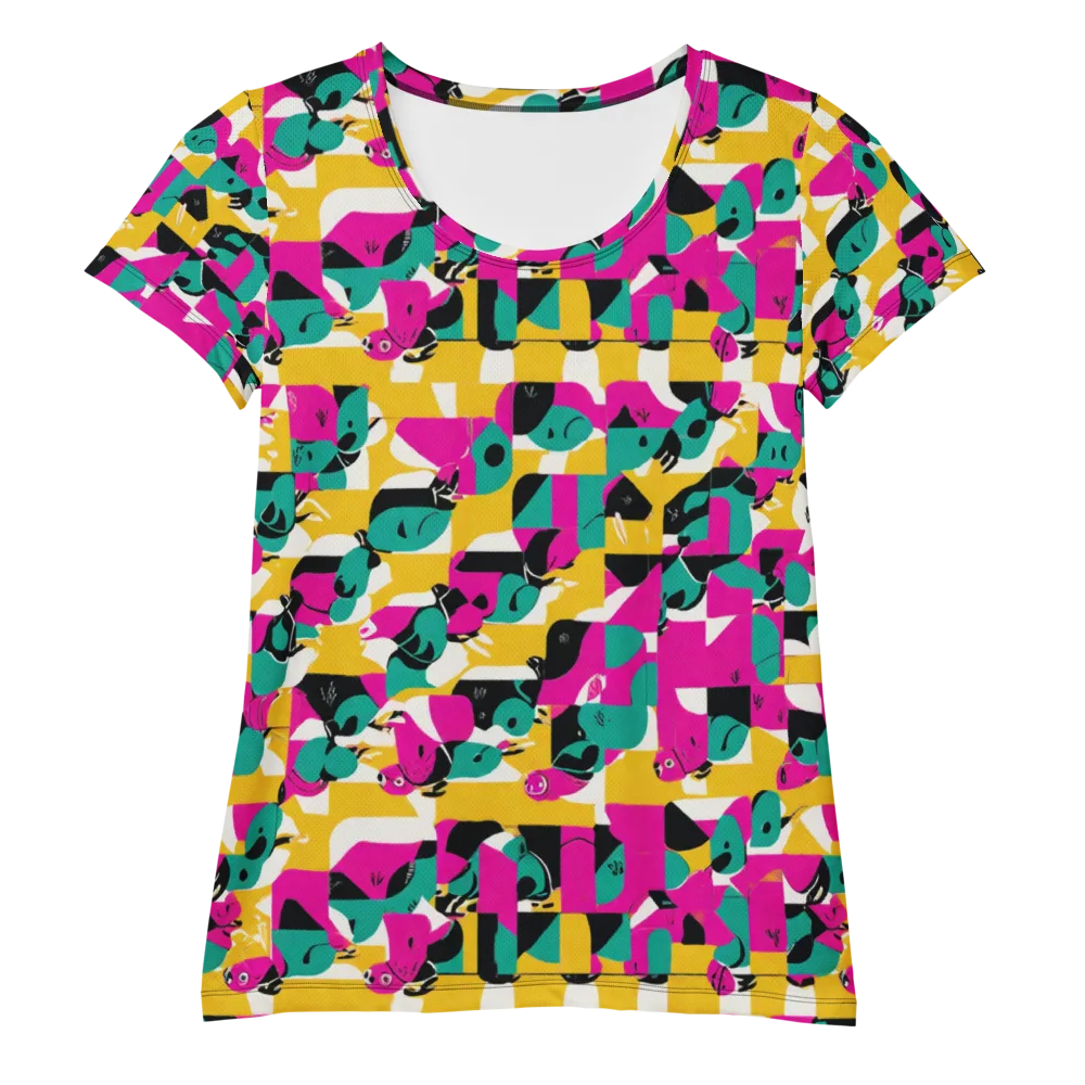 Parrot Parade on Women's Athletic T-Shirt — Front