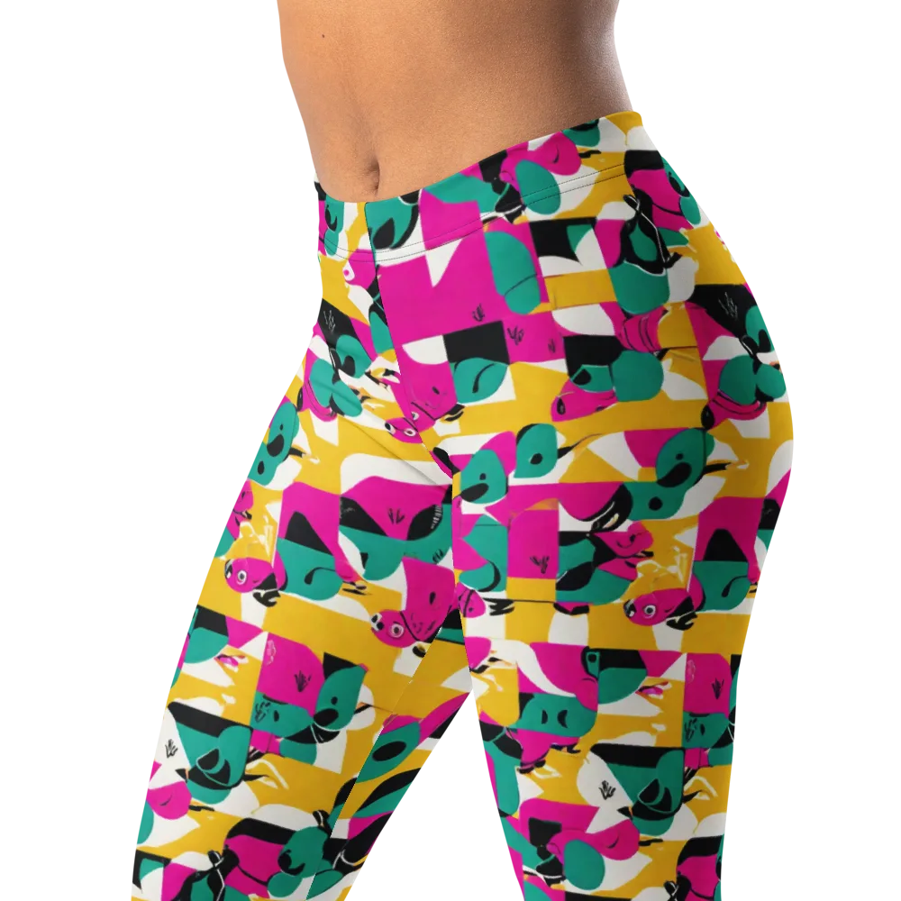 Parrot Parade on Leggings — Left Front