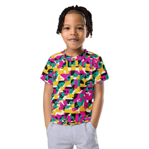 Parrot Parade on a Kids Crew Neck T-Shirt