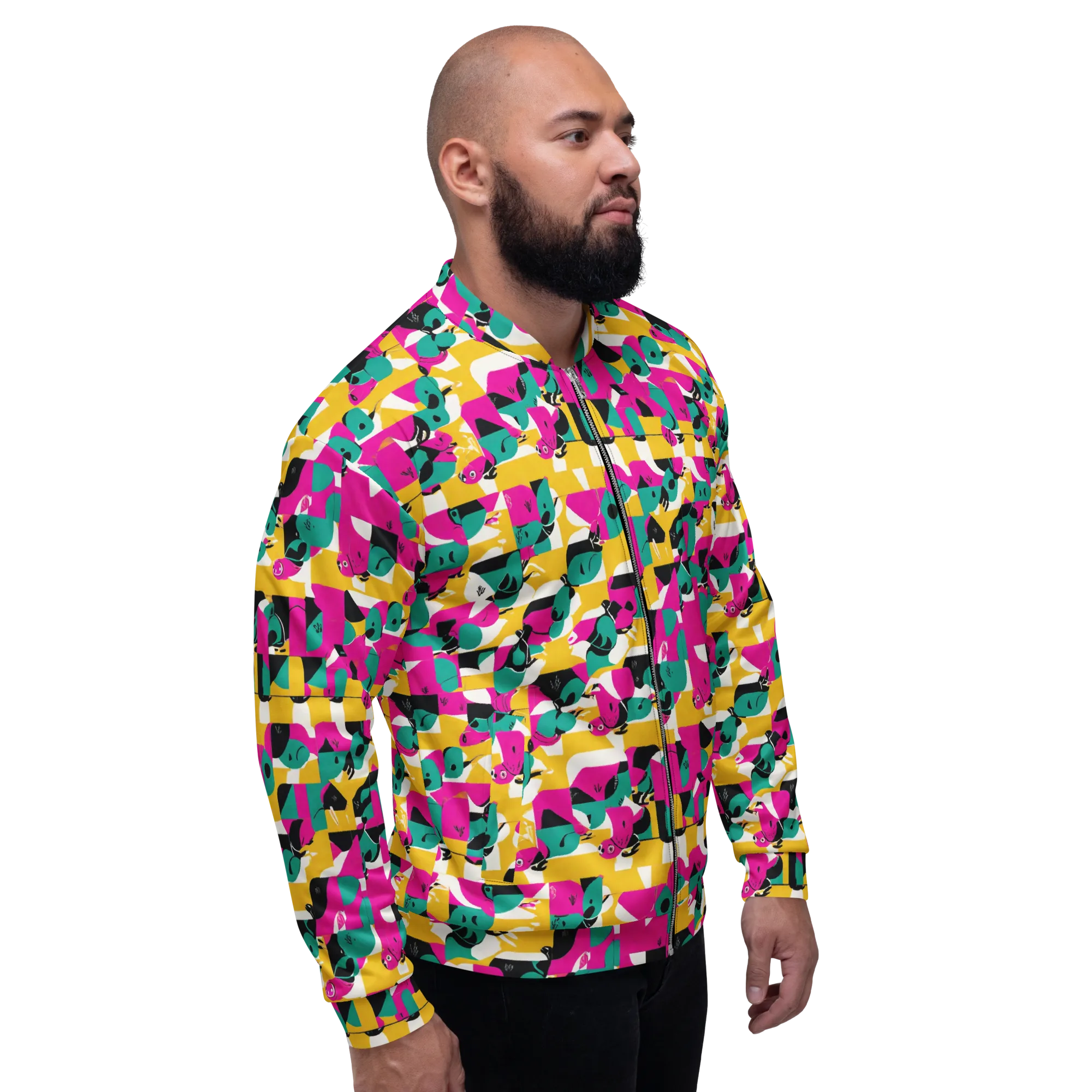 Parrot Parade on Bomber Jacket — Right