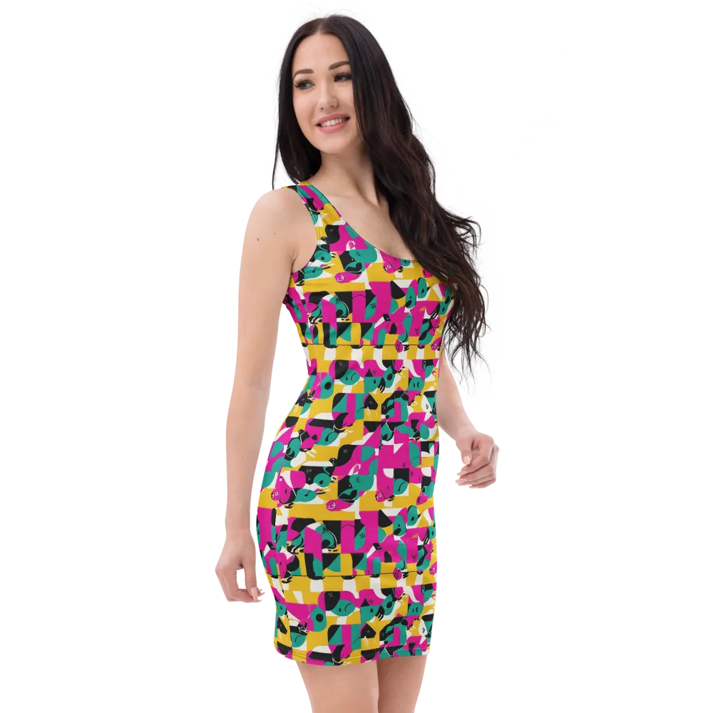 Parrot Parade on Bodycon Dress — Right Front
