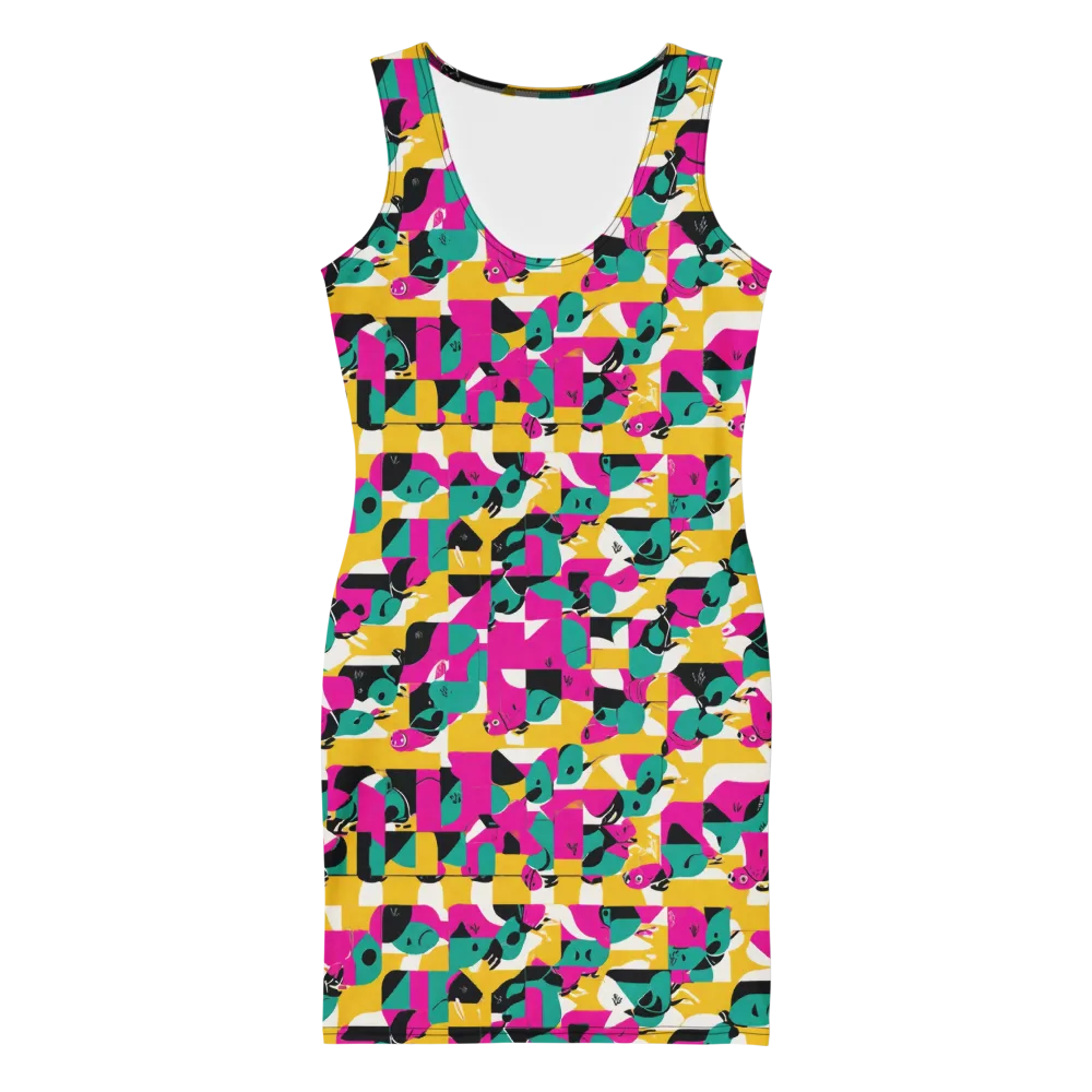 Parrot Parade on Bodycon Dress — Front