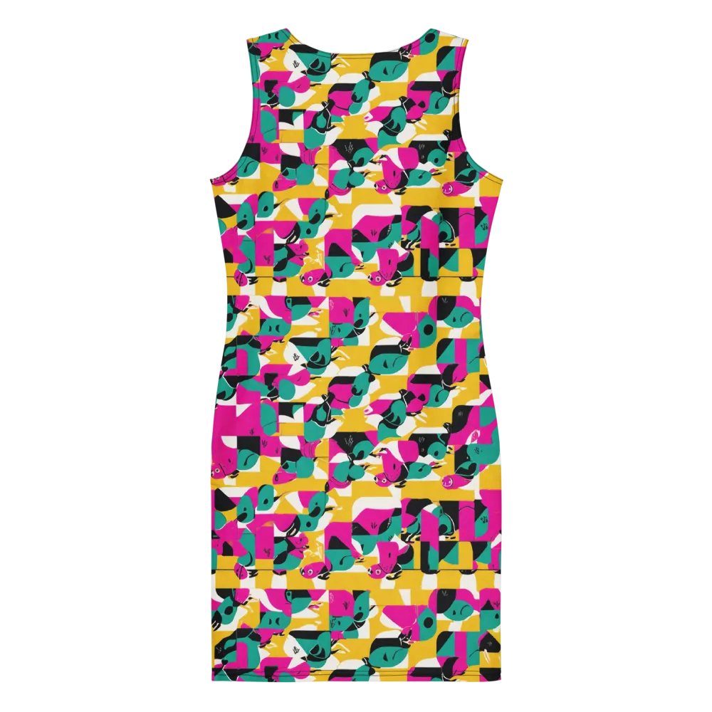 Parrot Parade on Bodycon Dress — Back