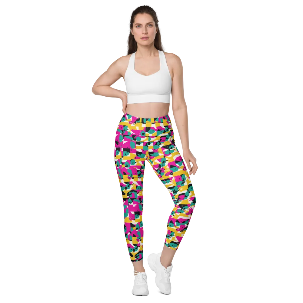 Parrot Parade on Leggings with Pockets — Front