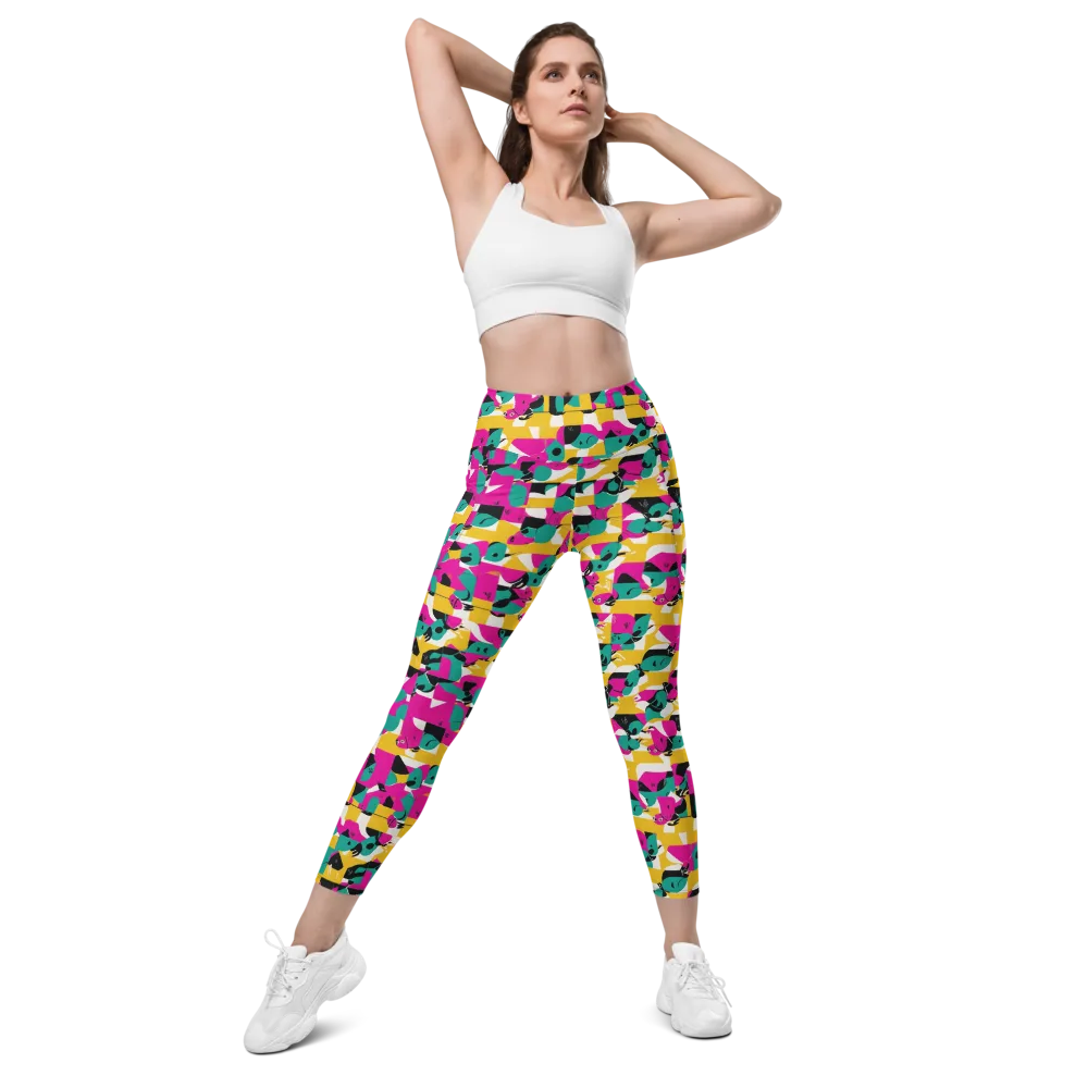 Parrot Parade on Leggings with Pockets — Front