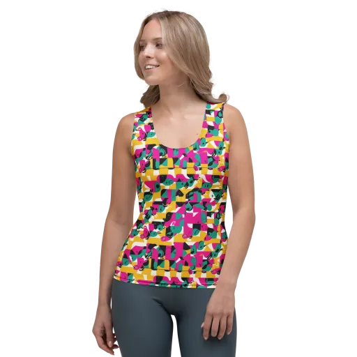 Parrot Parade on a Women's Tank Top