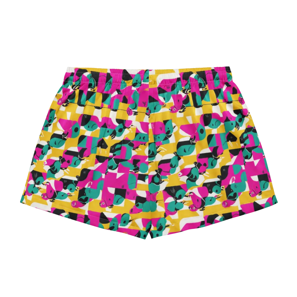 Parrot Parade on Women's Pajama Shorts — Back
