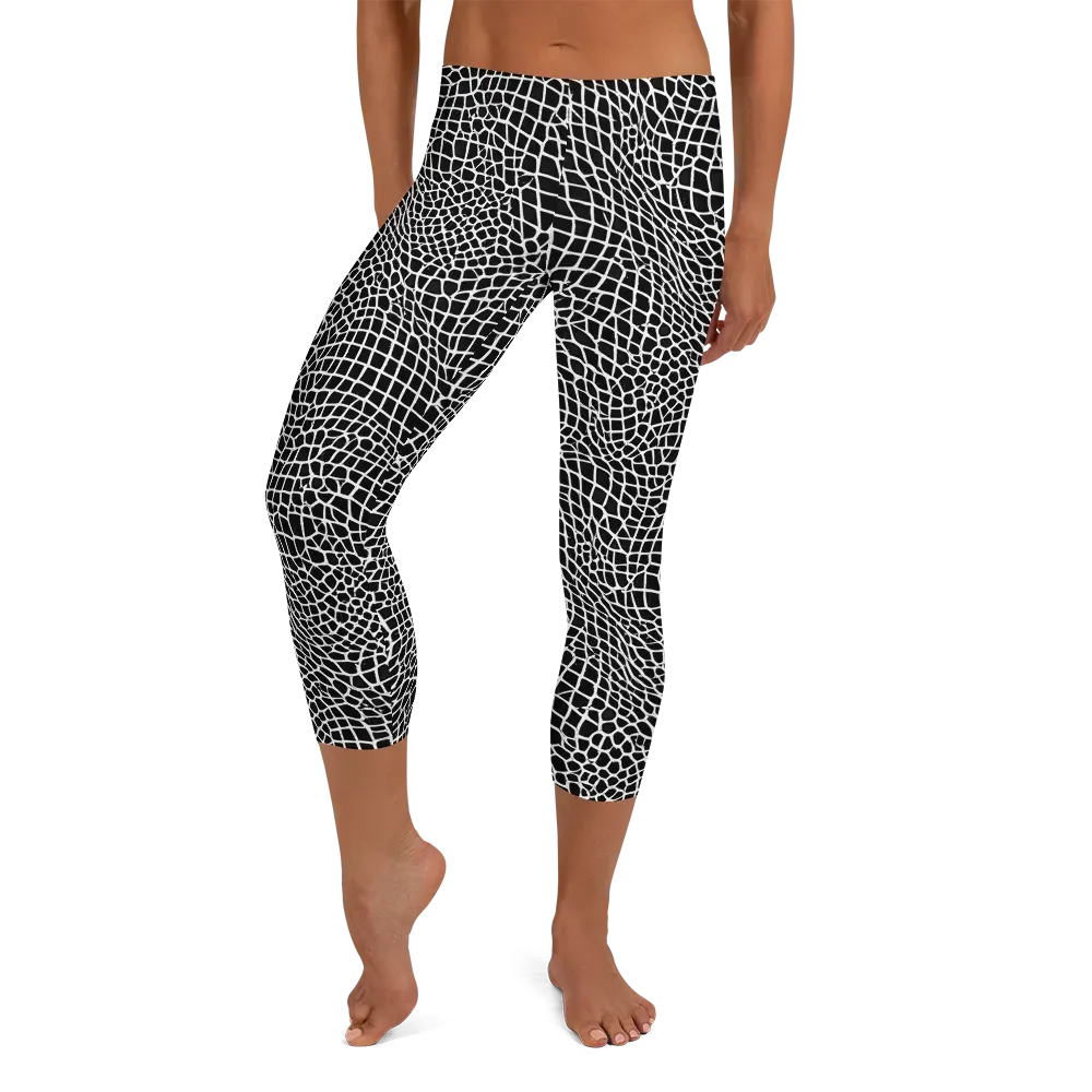 Obsidian Web on Capri Leggings — Front