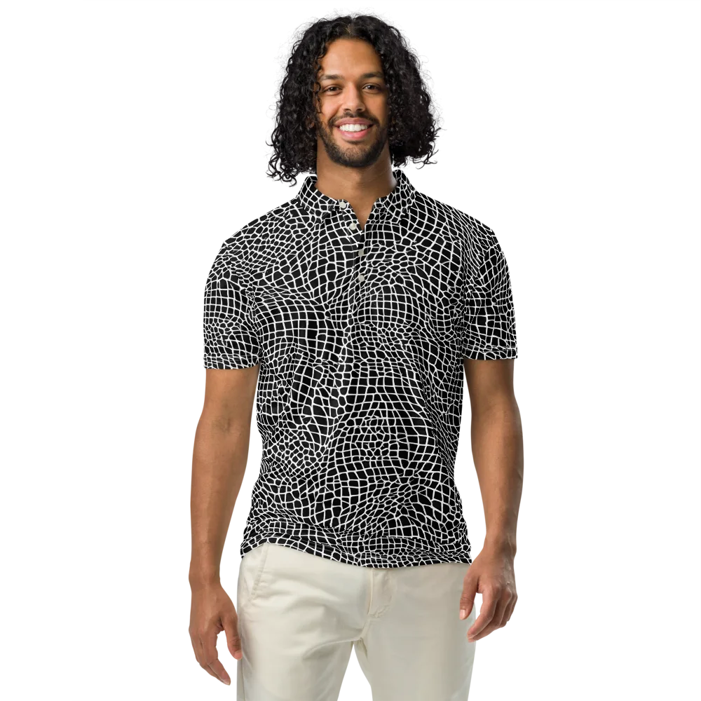 Obsidian Web on Men's Slim Fit Polo Shirt — Front