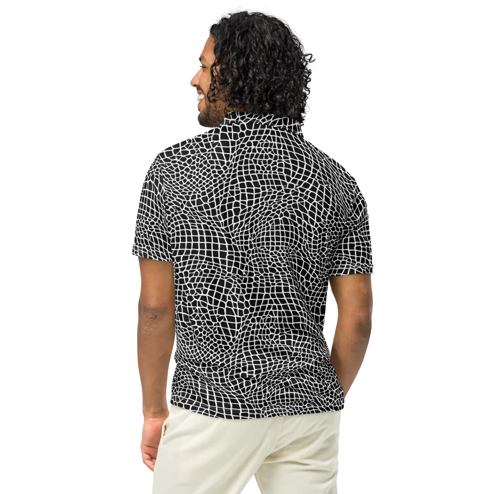 Obsidian Web on Men's Slim Fit Polo Shirt — Back